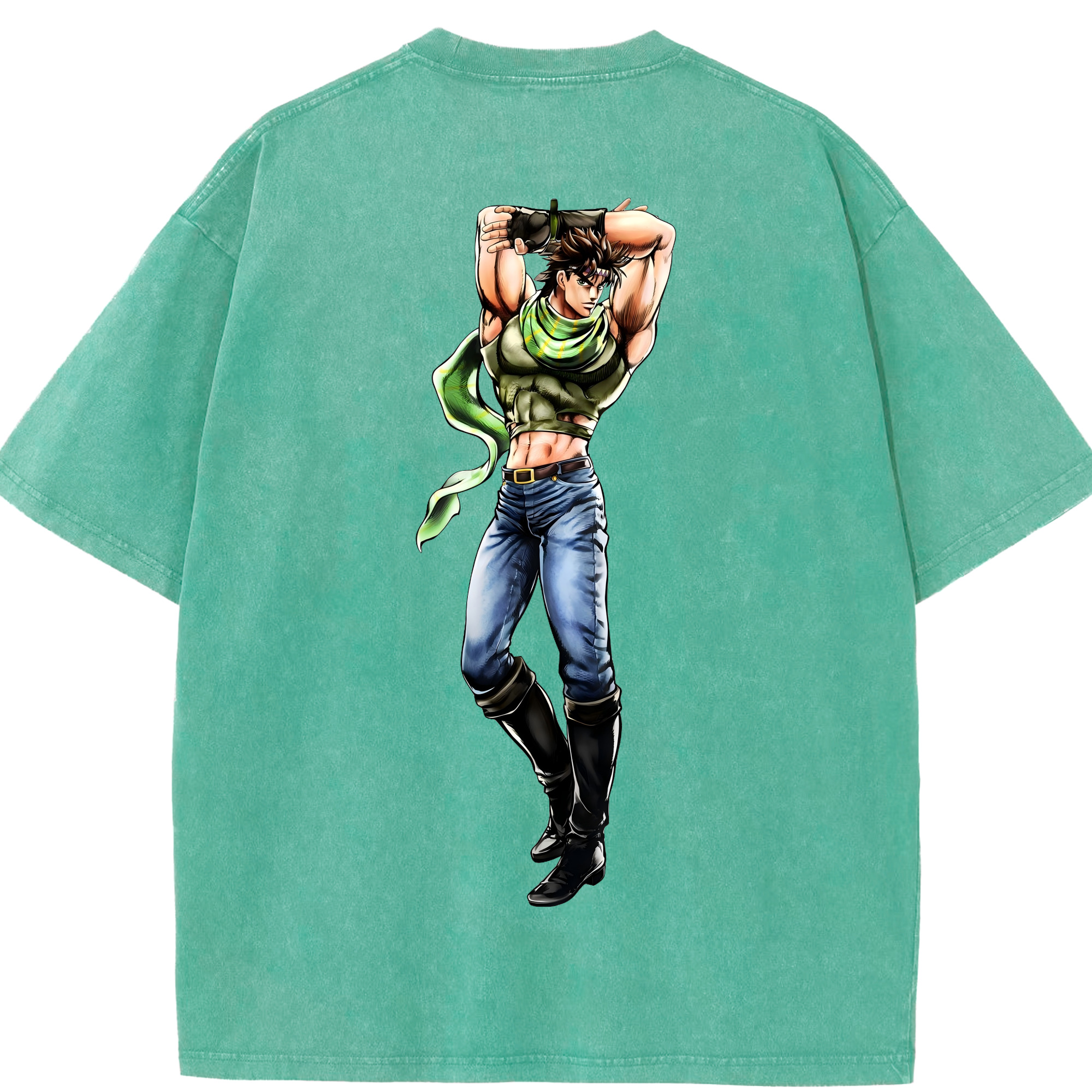 （画像用） ジョジョの奇妙な冒険 ジョセフ?ジョースター JoJo's Bizarre Adventure Joseph Joestar 綿100% ヴィンテージ風 半袖Tシャツ（背面プリント）